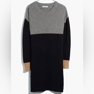 EUC Madewell 100% merino wool tri-colour sweater dress size XXL